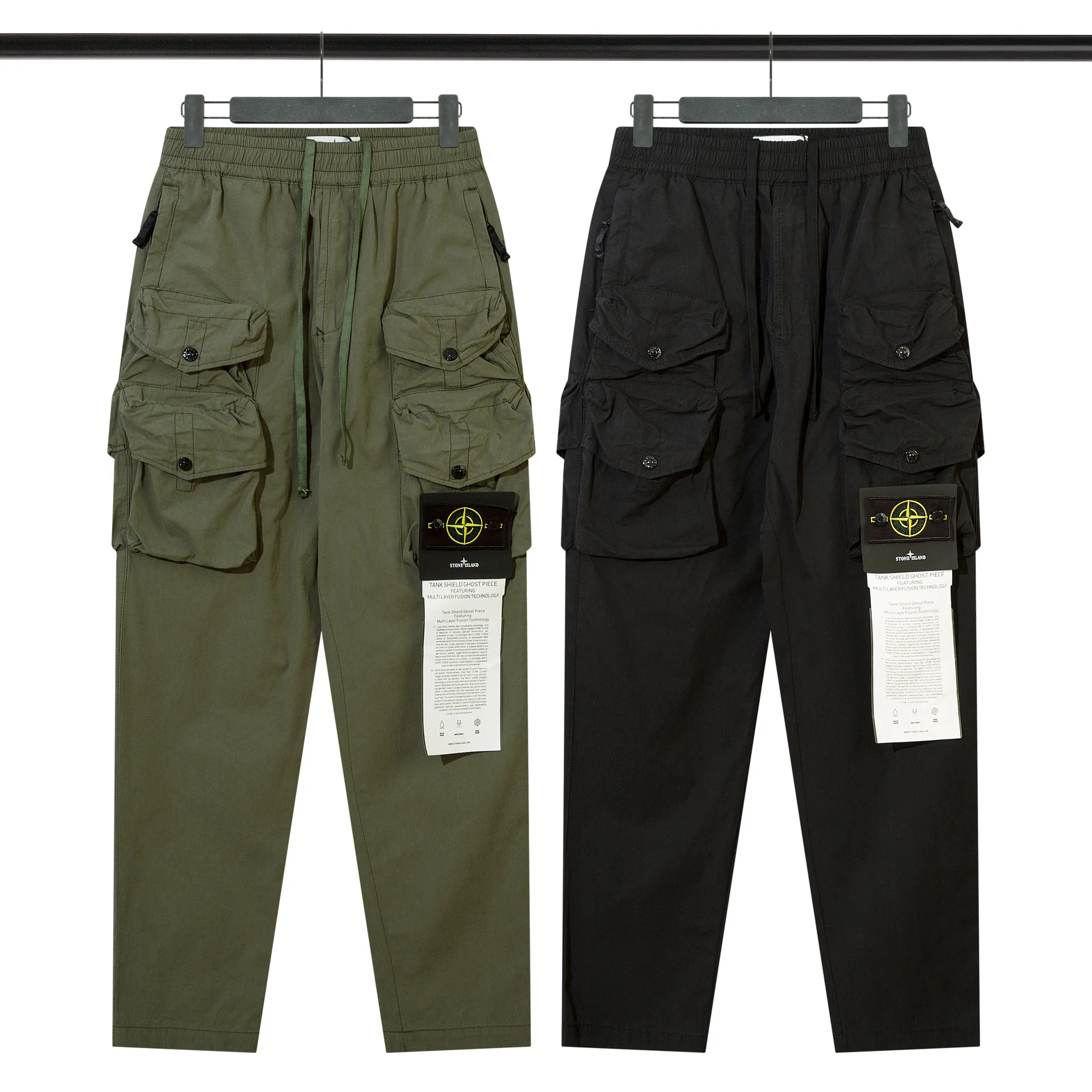 2025 Black Cargo Pants Ripstop waterprotective men Wear-resistant Training casial and stylish Stone Island pants winter