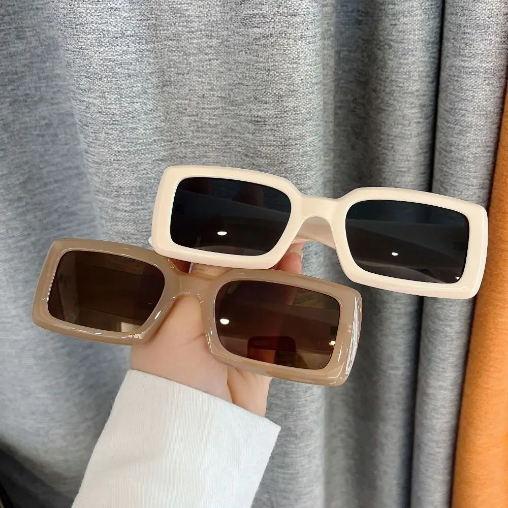 Vintage Candy Color Rectangle Sunglasses UV400 Protection Full Framework Square Sunglasses Shades for Men & Women