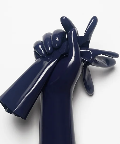 Glänzende Latex-Kurzhandschuhe, dehnbare Gummihandschuhe mit vollen Fingernägeln