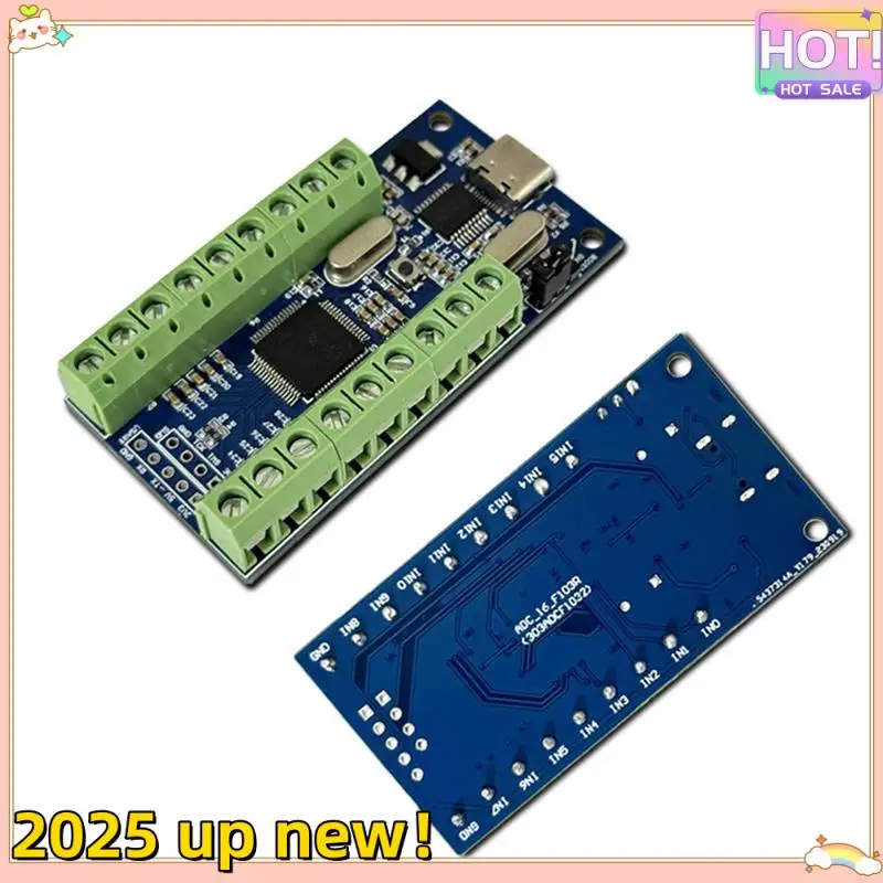 USB Interface 16 Channels 12Bit Bit AD Sampling Data Acquisition STM32 Uart Communication ADC Module Module