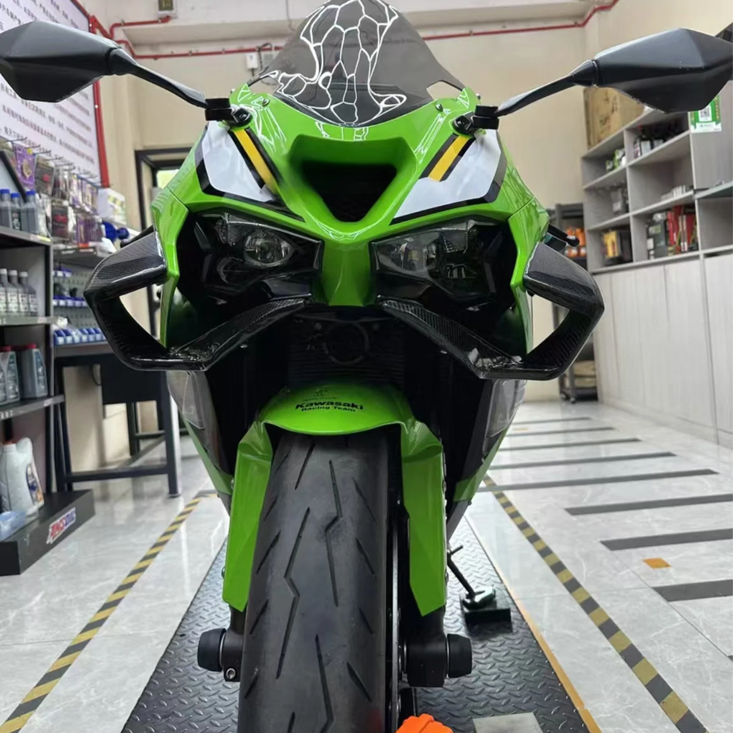 

New ZX-6R 2025 Motorcycle Front Lip Spoiler Wing Downforce Aerodynamic Fairing Front Winglet For Kawasaki ZX-6R ZX6R ZX 6R 2024