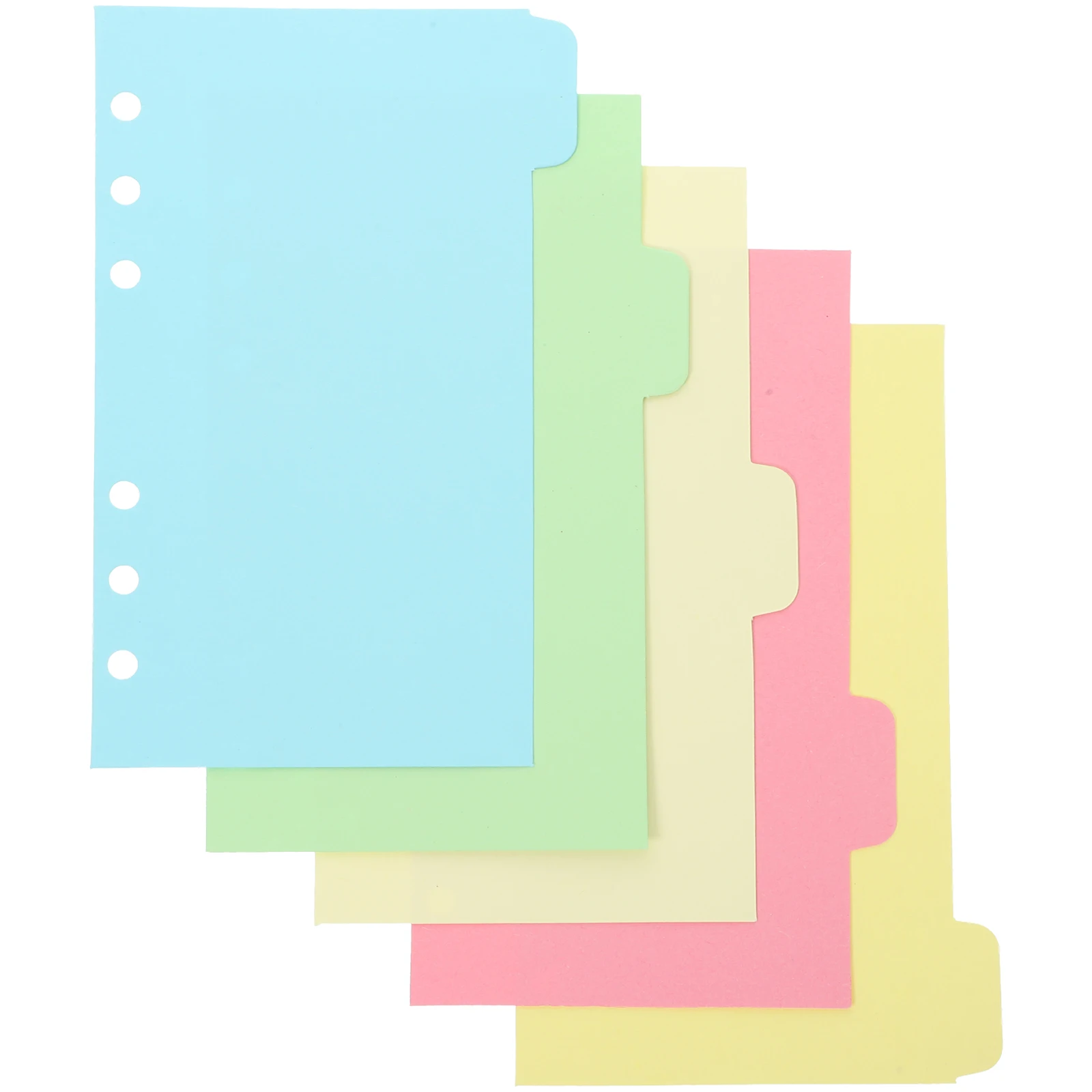 

10 Sheets Paper Page Dividers 6 Holes A6 Page Dividers Tabs Binder Binder Tabs Loose Leaf Markers File Organizers