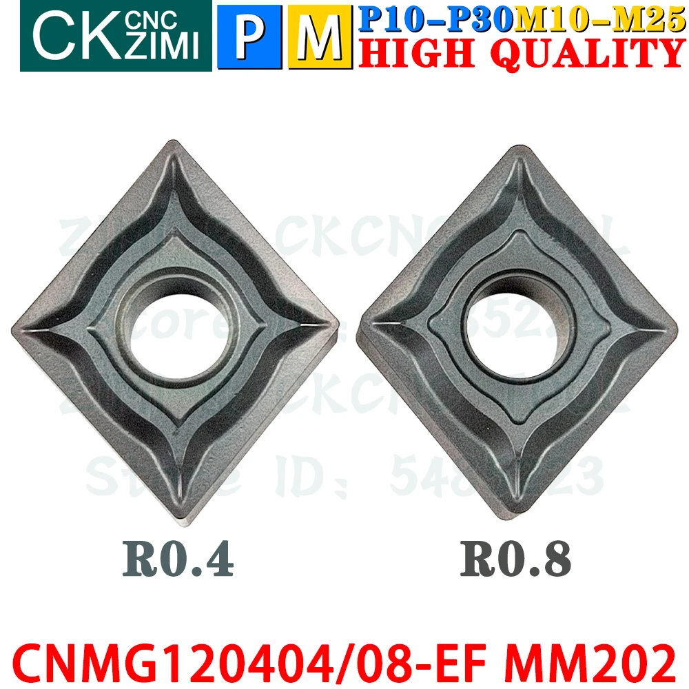 CNMG120404-EF MM202 CNMG120408-EF MM202 Sisipan Karbida Sisipan Pembubutan Eksternal Alat CNMG 1204 CNMG1204 CNC Mekanik Bubut Logam Pembubutan Alat Pemotong