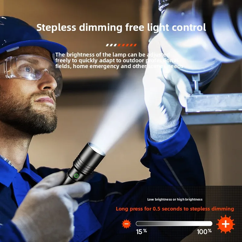 Philips Aluminum alloy Super Bright Rechargeable Flashlight - Long Range Zoom, Portable for Outdoor & Home Use  Defensa Personal