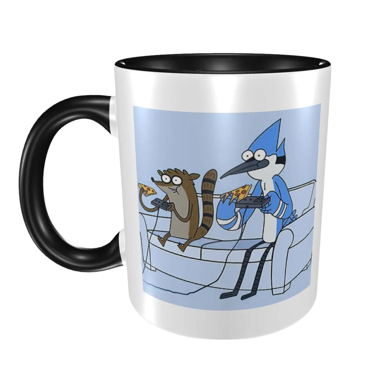 

Mordecai And Rigby Pizza And Video Games Кружка Забавные керамические кофейные чашки Чайные кружки Молочная чашка Посуда для напитков Подарок для женщины и мужчины