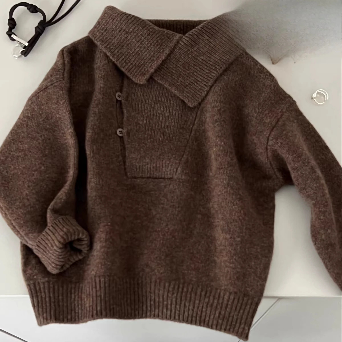 Women's Baby Children's Clothing and Boys' Sweater 2026 Autumn/Winter New Maillard Style Warm and Versatile