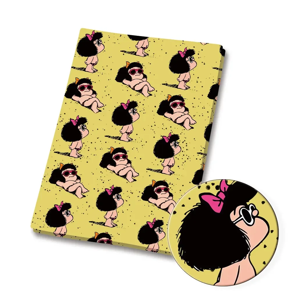 Mafalda tkanina Cartoon140*50cm ręcznie szycie Patchwork pikowanie sukienka dla dzieci prześcieradło domowe tkanina z nadrukiem tkanina do szycia