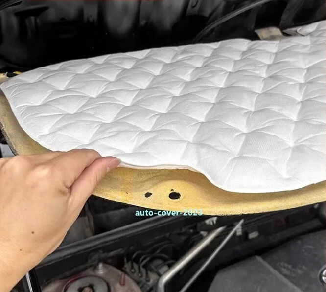 White Engine Hood Insulation Pad Soundproof Heat For Toyota Highlande 2020-2024