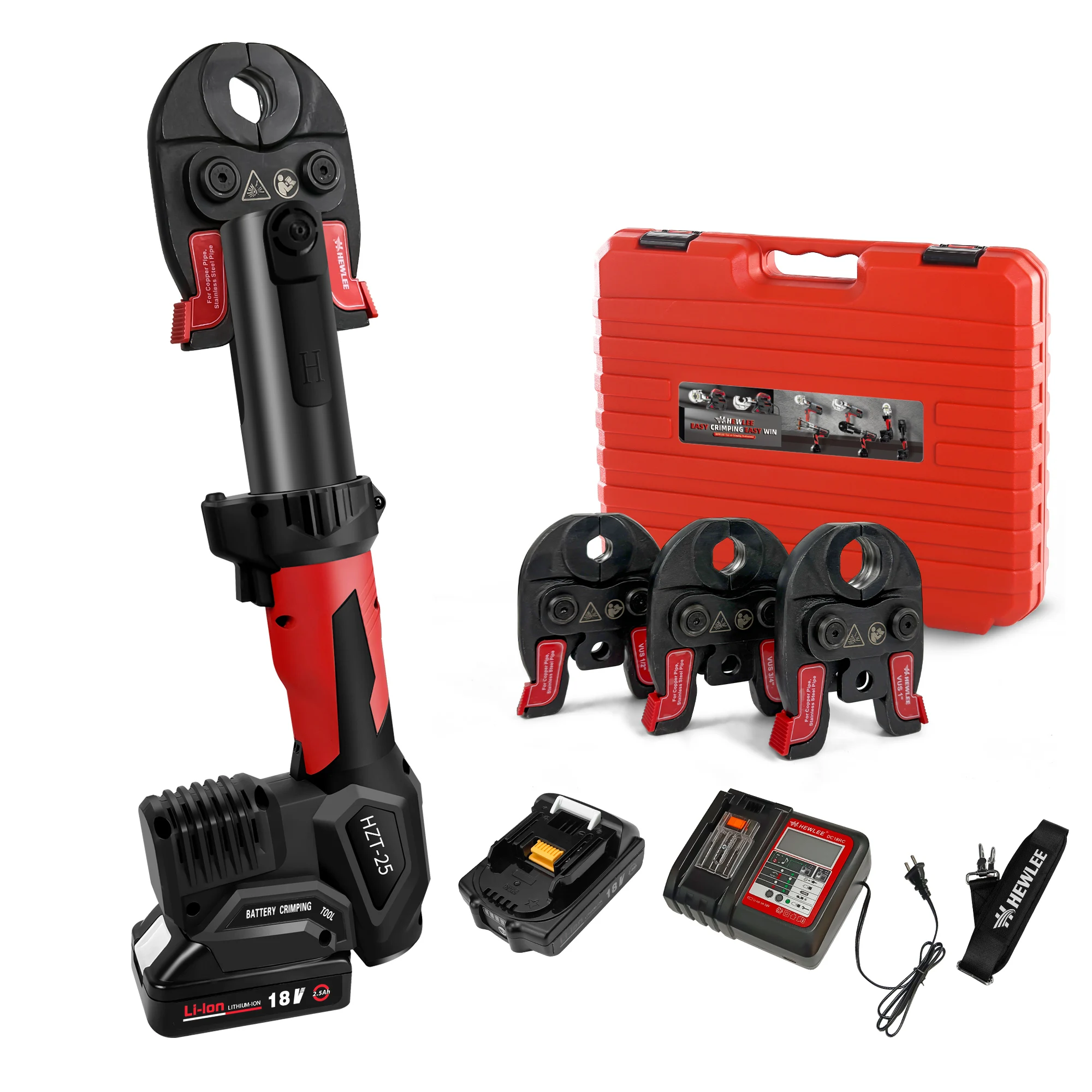 

MINI Propress Tool for Copper Pipe, Lightweight Crimping Tool Battery Powered Crimper 32KN for US Standard 1/2", 3/4", 1" Copper