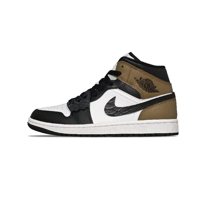 【Customize】Air Jordan 1 Vintage Basketball Shoes Men High-top Black/Brown Sneakers shoes DQ8426-132