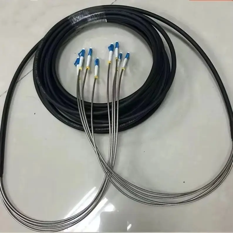 outdoor patch cord 70m 2/4 cores 7.0mm 2C 4C CPRI LC SC FC APC SM DVI waterproof FTTH jumper optical fiber armored cable 2 core