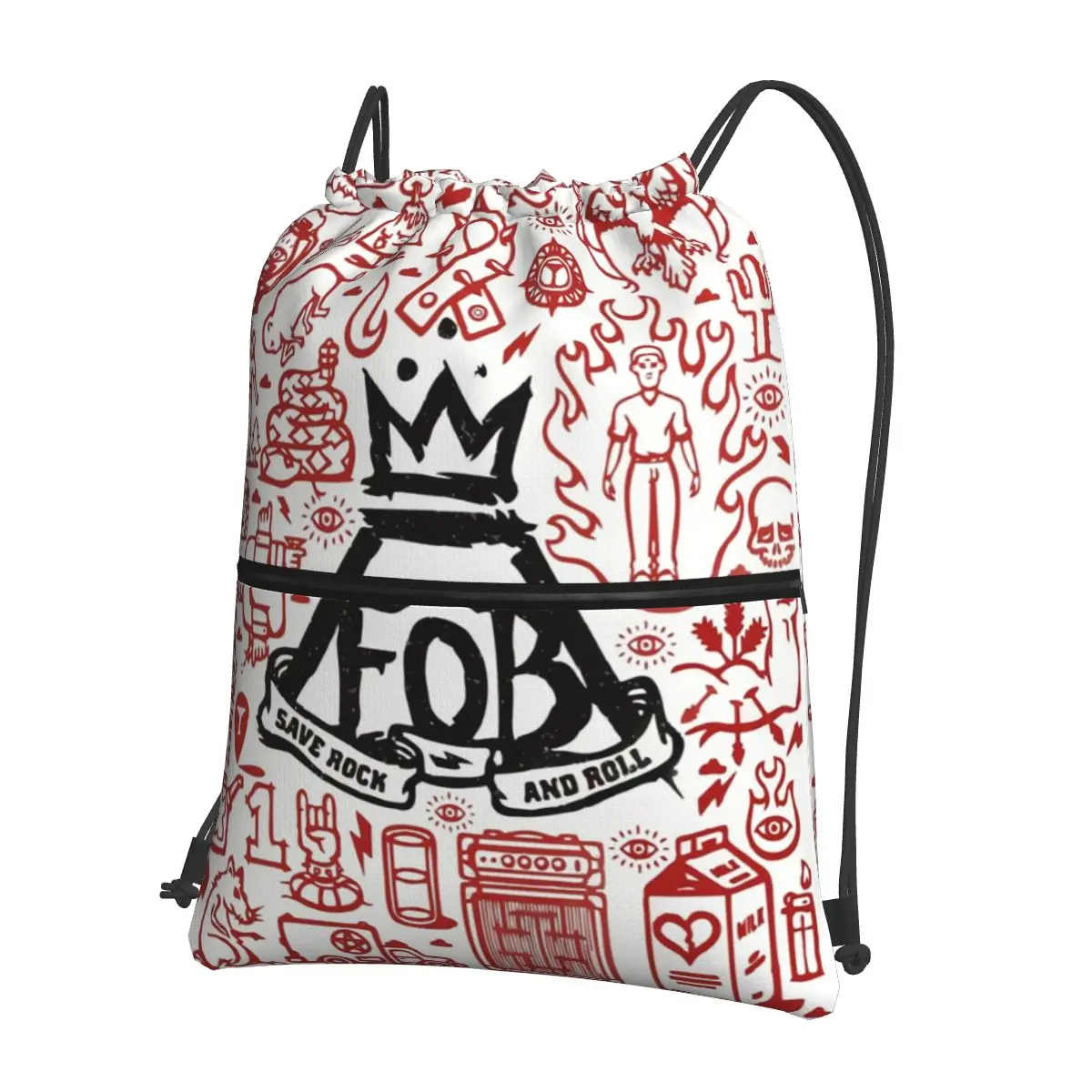 

Fall Out Boy Backpacks Fashion Drawstring Bags Sundries Bag Book Bags for Travel School