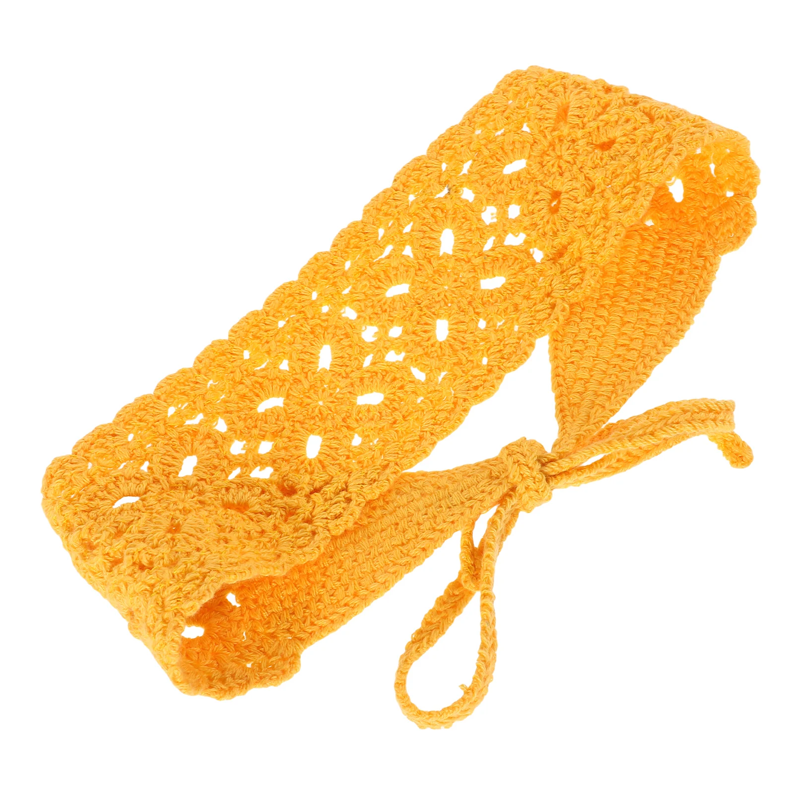 

Cute Flower Headband for Women Stylish Hollowout Knitted Hair Elastic Spring Trendy Cotton Crochet Headscarf Fashionable