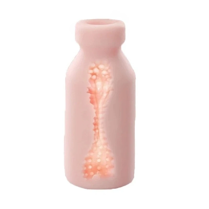 Male Masturbation Cup Milk Bottle Shape Silicone Masturbator Soft Emulational Vaginal Bulge Portable Manual Sex Toys For Man_voghion.com