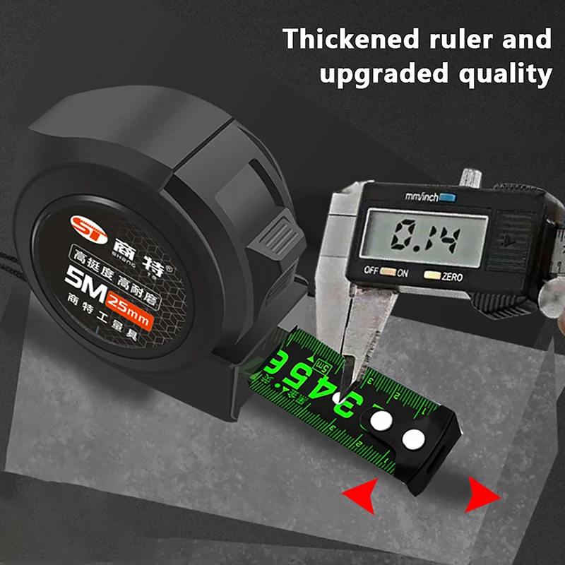 Fluorescence Tape Measure 3/5M Wear Resistant Thickened Portable Tape Measure Steel Tape Measure High Precision Ranging Tool