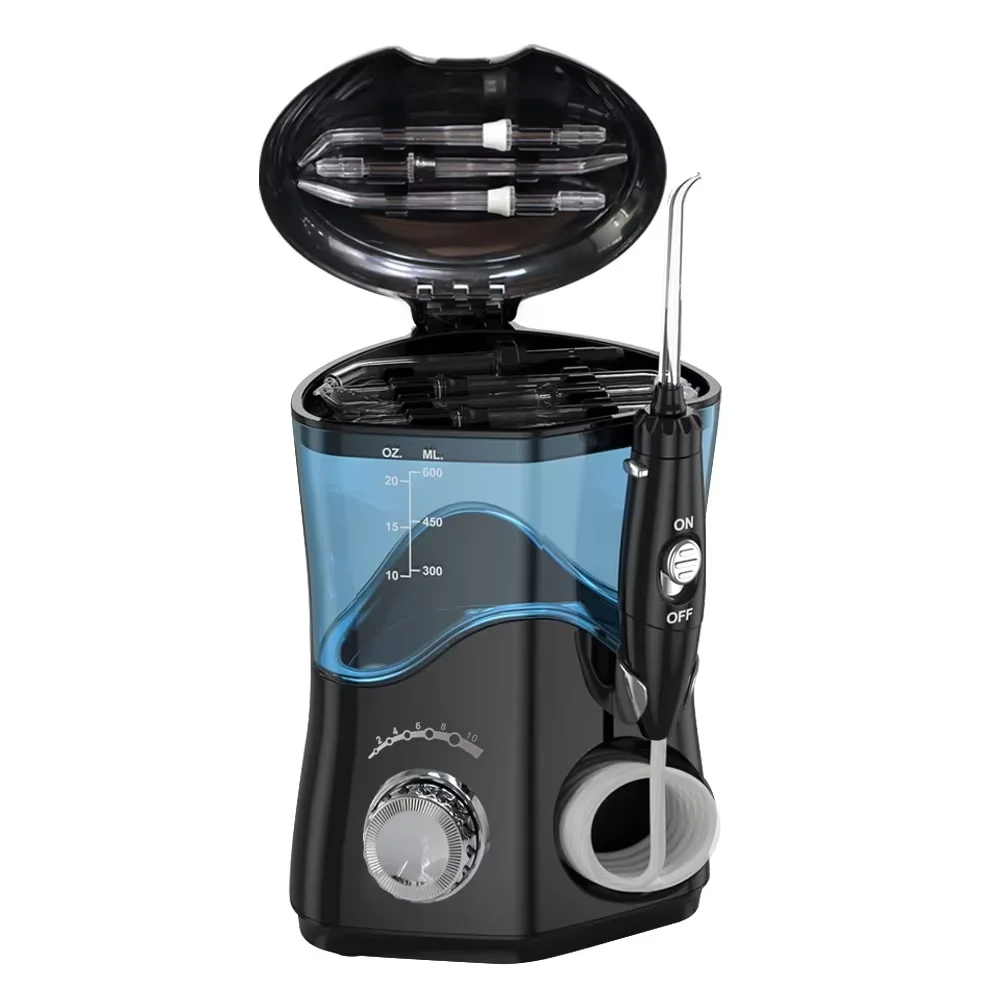 

Профессиональный ирригатор для полости рта на 600 мл — ирригатор высокого давления с 7 насадками для глубокой очистки, отбеливания зубов и ухода за деснами