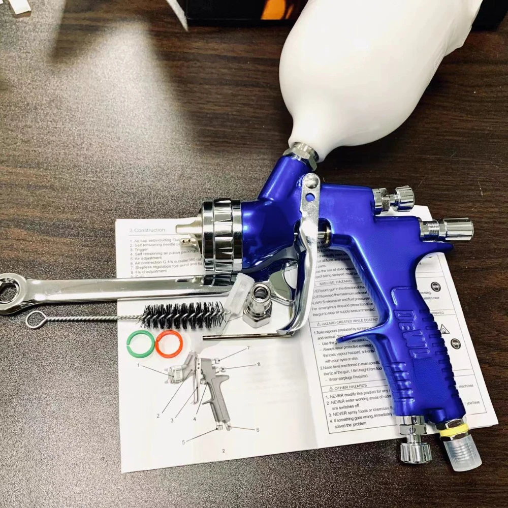 Imagem -04 - Tpaitls-pistola Automóvel Azul Aerógrafo de ar Bico 13 mm