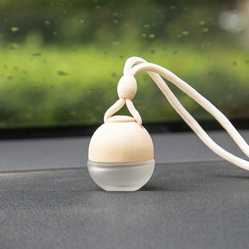 Glass Transparent Refillable Car Perfume Air Freshener Empty Hanging Bottle Fragrance Diffuser Interior Decoration Accessories