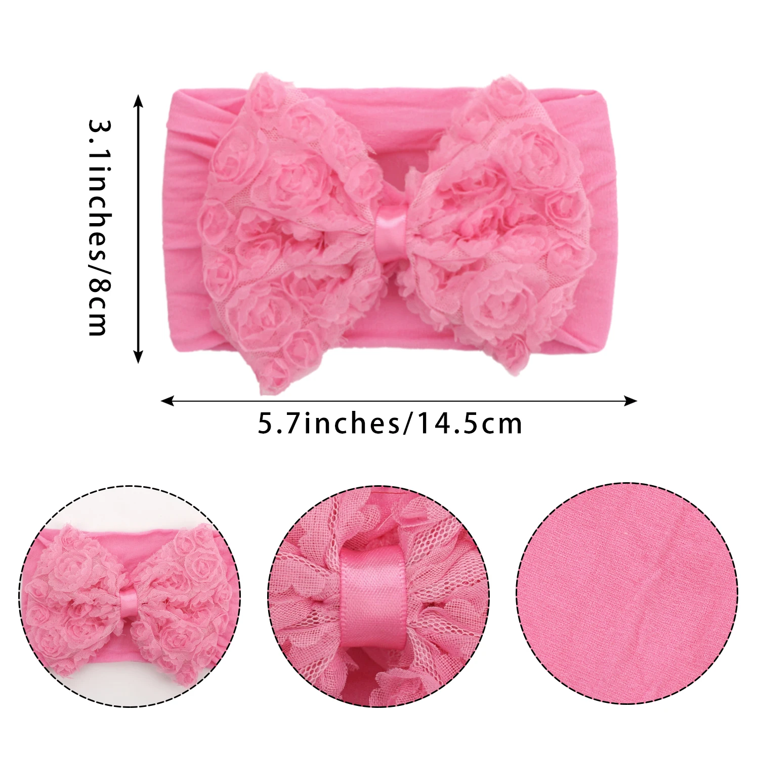 10Pcs Baby Girls Headbands Big Multi-Coloredd Chiffon Hair Flower Bows Soft Stretchy Hair Band Headbands for Baby Girls Infants