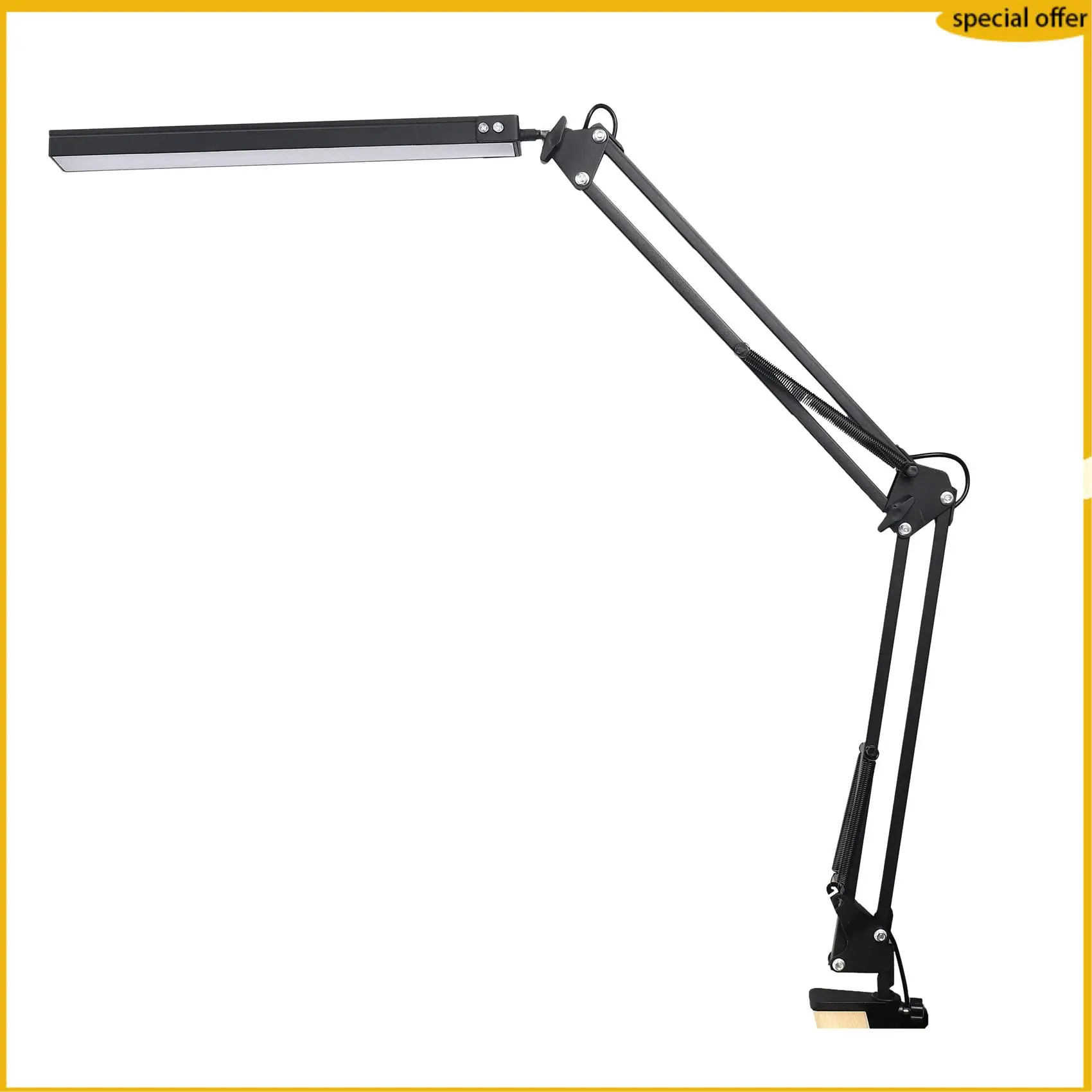 

A50I 2X LED Desk Lamp With Clamp,Adjustable Swing Arm Desk Lamp,Modern Architect Table Lamp For Study/Reading/Office/Work