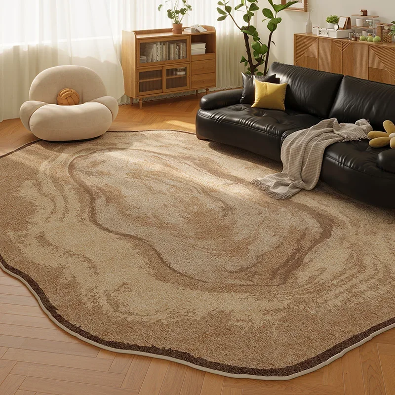 Irregular Shapes Rugs for Bedroom Light Luxury Living Room Decoration Carpet Thick Anti-slip Lounge Mat Fluffy Plush Bedside Rug