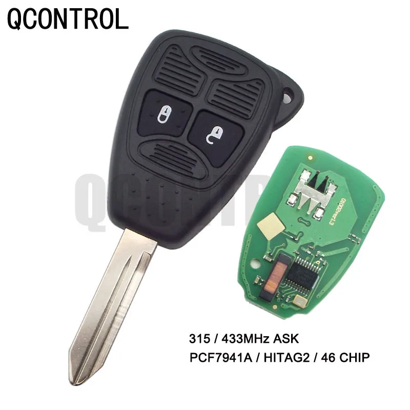 

QCONTROL, 2 кнопки, телефон с чипом ID46 315 МГц для Chrysler 300C Sebring PT Cruiser 05179516AA No Mark
