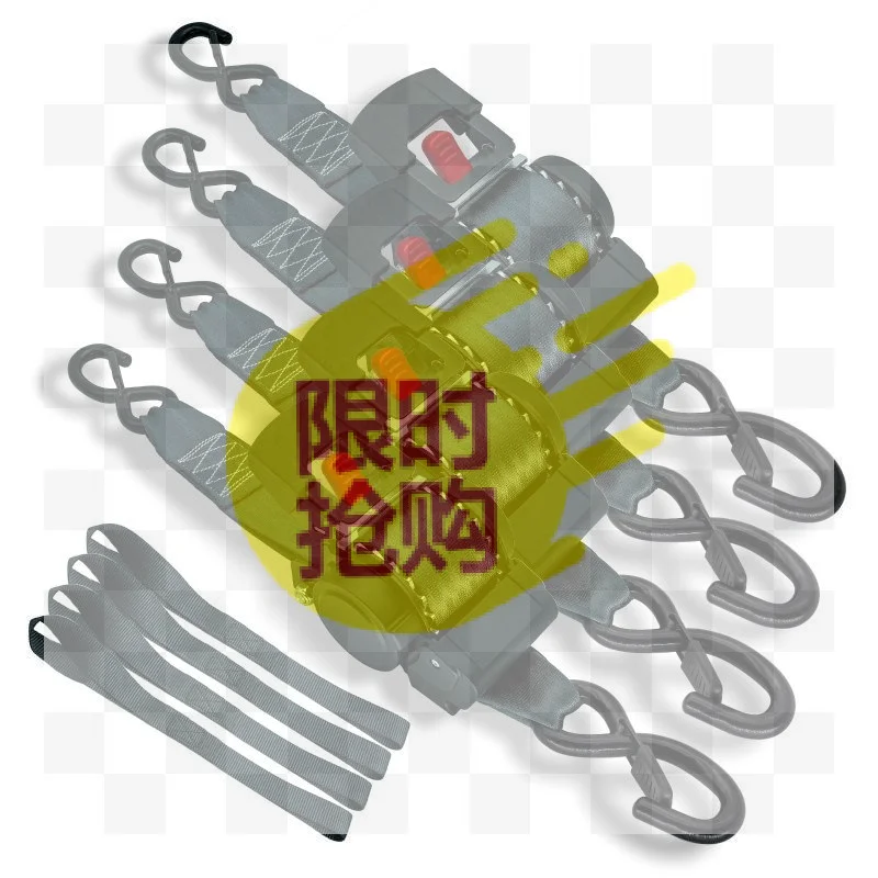 Automatic Retractable Tie Down Straps Heavy Duty Self Tightening Cargo Belt Ratchet Tensioner Fast Locking Truck Motorcycle ATV