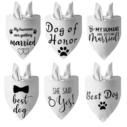 Estilo Sucado She Said Yes, el mejor pañuelo para perro para boda, anuncio de compromiso, regalo, utilería para fotos, bufanda para mascotas, accesorios