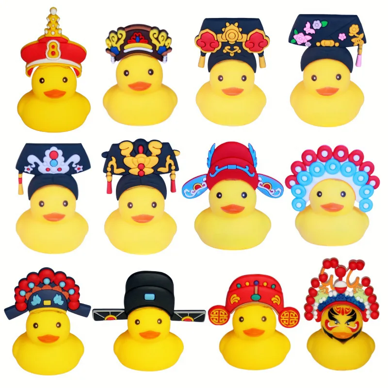 Cute Rubber Duck Accessories Decorations Shower Car Dashboard Decor Mini Sunglasses Swimming Tube Hat Necklace Scarf Headphones