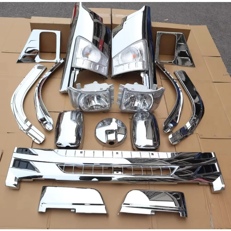 For Truck 1 Set Chromed Body Parts Headlight Wheel Eyebrow Grill Rear Mirror Cover Headlamp  Body Kit