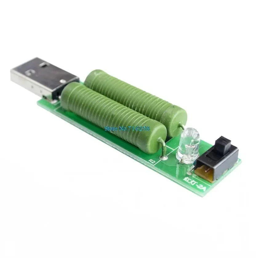 

USB mini discharge load resistor 2A/1A With switch 1A Green led, 2A Red led