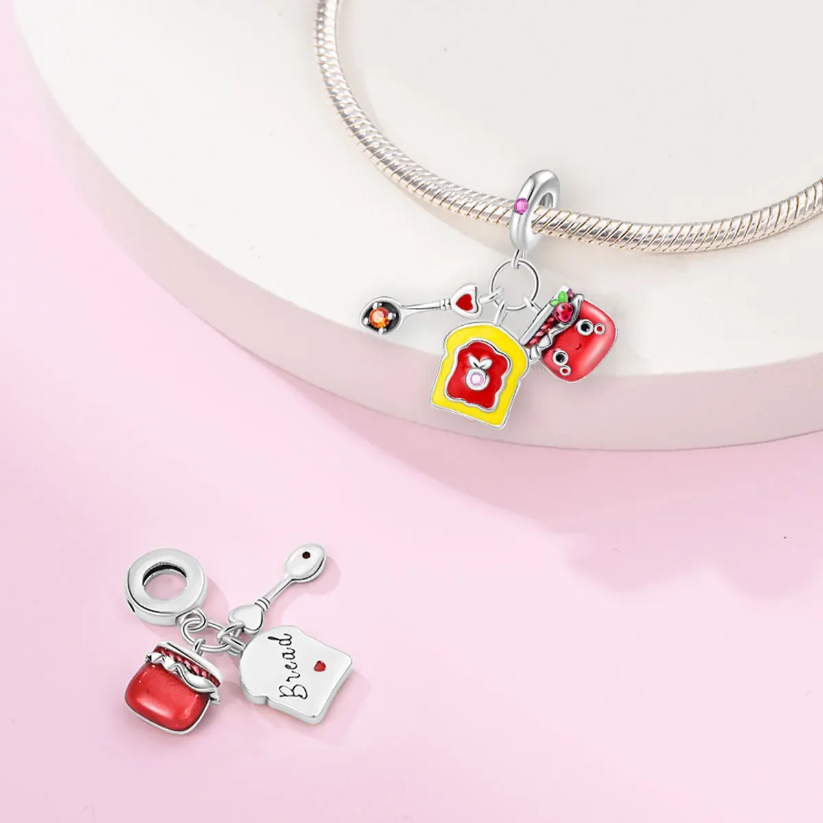 Charms 925 Sterling Silver Girl Dress High Heels Lipstick Comb Bag Beads Pendants Fit DIY Bracelet Necklace Women Boutique