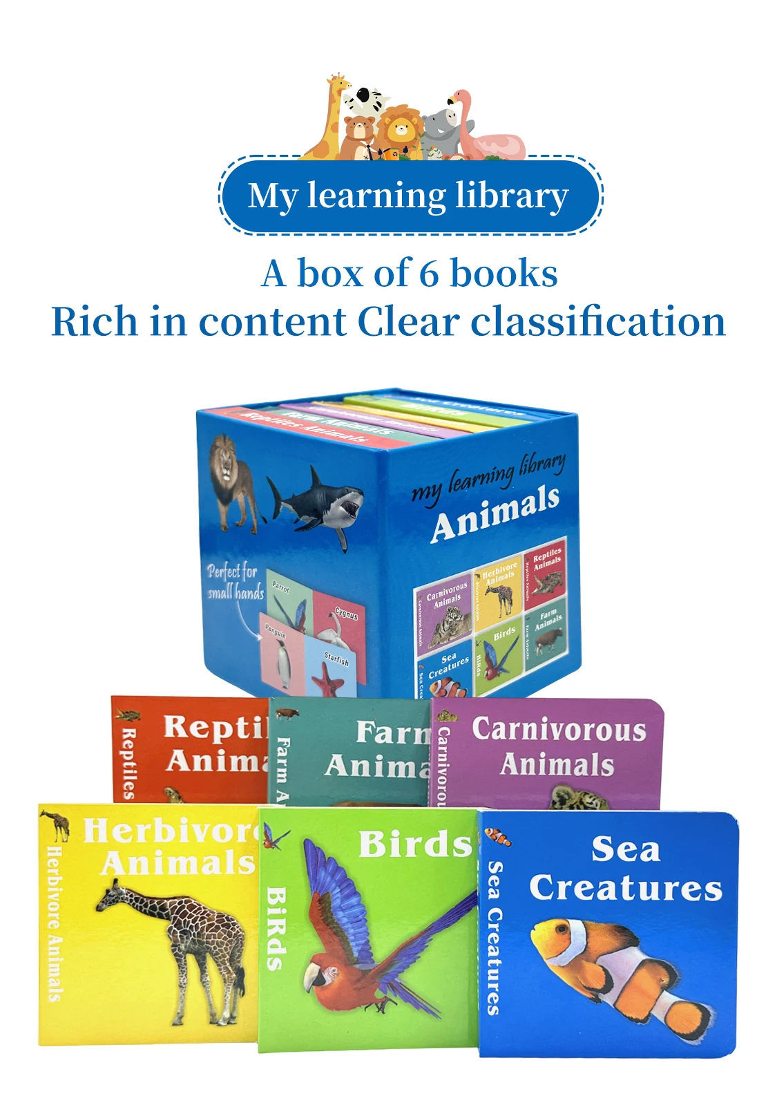 1 Box Of 6 Baby Flip Books Animal Cards Enrichment Readers Enlightenment Books English Version