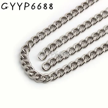 Sac en aluminium couleur argent, 1-5-10 mètres, 9 mm de largeur 2.5mm d'épaisseur, accessoires de sacs à chaîne pour dames