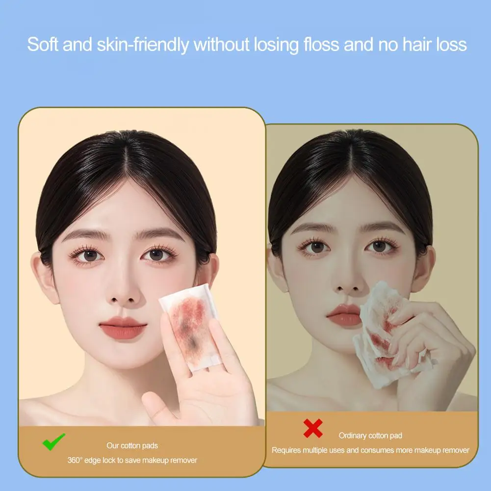 222枚入り 天然コットン美容メイクコットン 両面使い捨てコットンパッド 厚手 節水メイク落としコットン