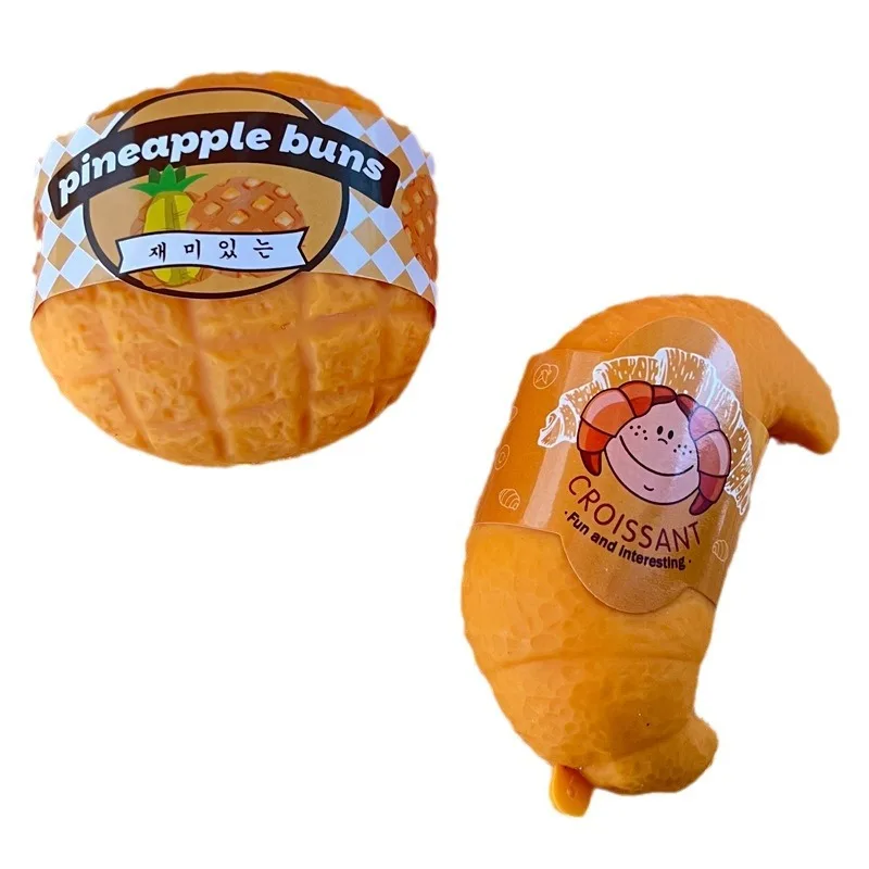 新しいタバスクイーズ模造パイナップルパントーストクロワッサンハンバーガーデザートケーキそわそわ子供のおもちゃ遅いリバウンドスクイーズギフト
