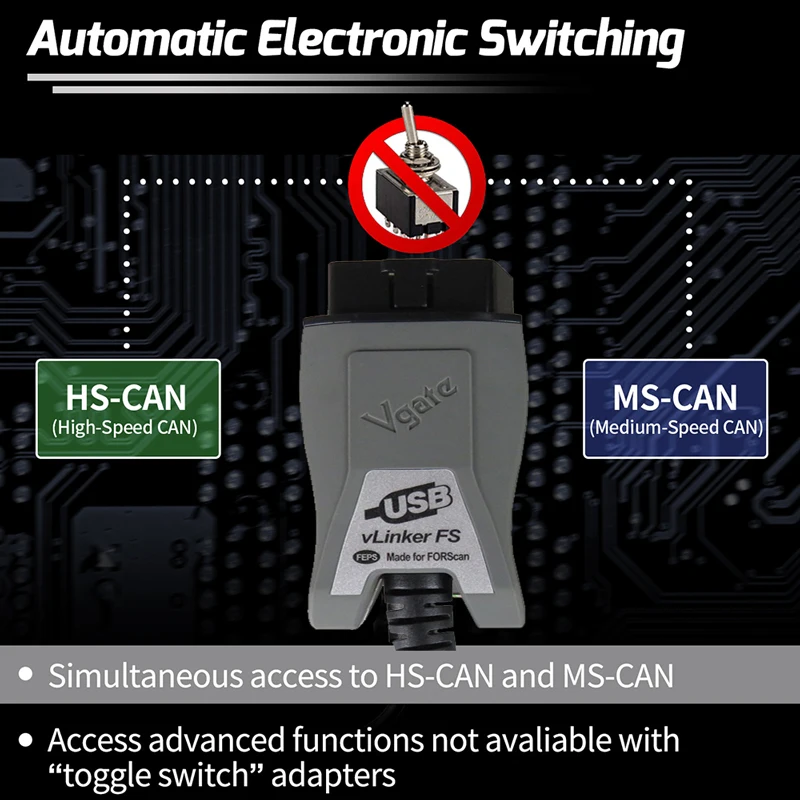 Vgate vLinker FS ELM327 ماسح ضوئي Obd2 للسيارات Ford-FORScan HS/MS-CAN ELM 327 Obd 2 أدوات تشخيص السيارات obdii لـ Ma-zda