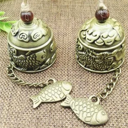 Wind Chimes Chinese Dragon Fish Pattern Trailer Wind Chimes Lucky Zinc Alloy Wind Chimes Hemp Rope Door Hanging Bells Home