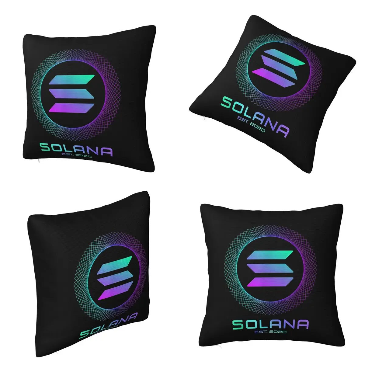 Solana crypto-monnaie-Solana SOL taie d'oreiller carrée housse de coussin taie d'oreiller jeter taie d'oreiller pour la maison canapé salon
