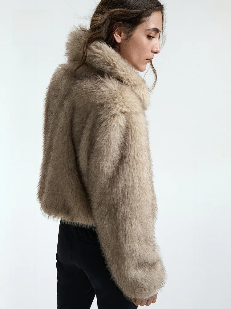 Prendas de abrigo cálidas para mujer, abrigo ort de piel sintética, corte holgado, para exteriores, invierno, Jaet HM 228430, fibra de poliéster, informal