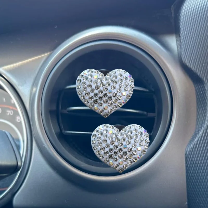 2PCS Bling Herzförmige Auto Vent Clips, Lufterfrischer, Konditionierung Outlet Diffusor,