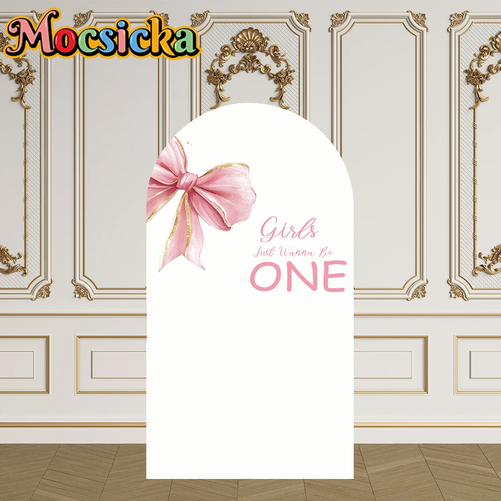 Mocsicka 2-Sided غطاء قوس الفتيات فقط أريد أن تكون واحد الديكور خلفية استحمام الطفل قوس جدار فتاة الأطفال حفلة عيد ميلاد حفلة موسيقية