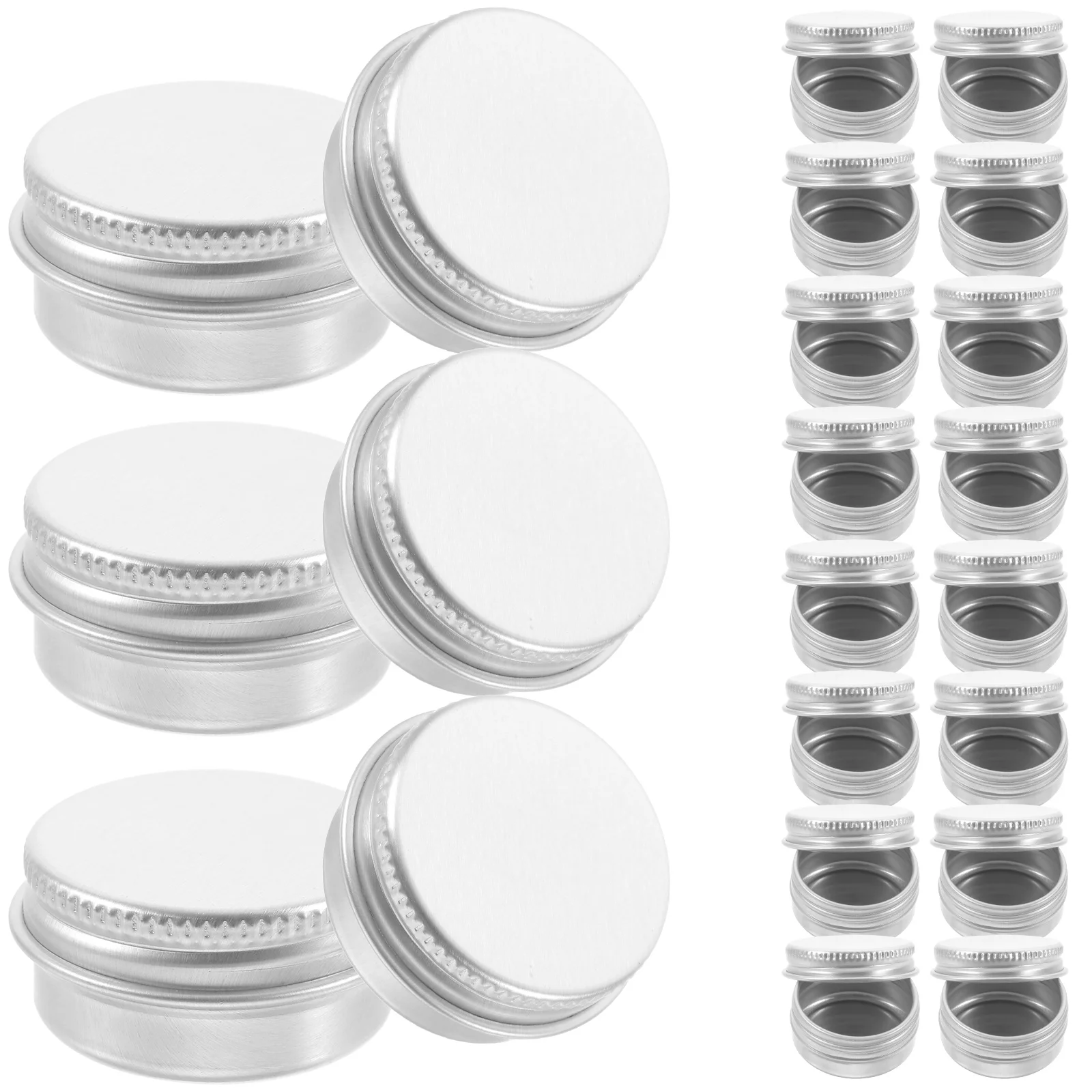 

50 Pcs Aluminum Can Round Box Man Food Containers with Lids Palette Cosmetics Sub