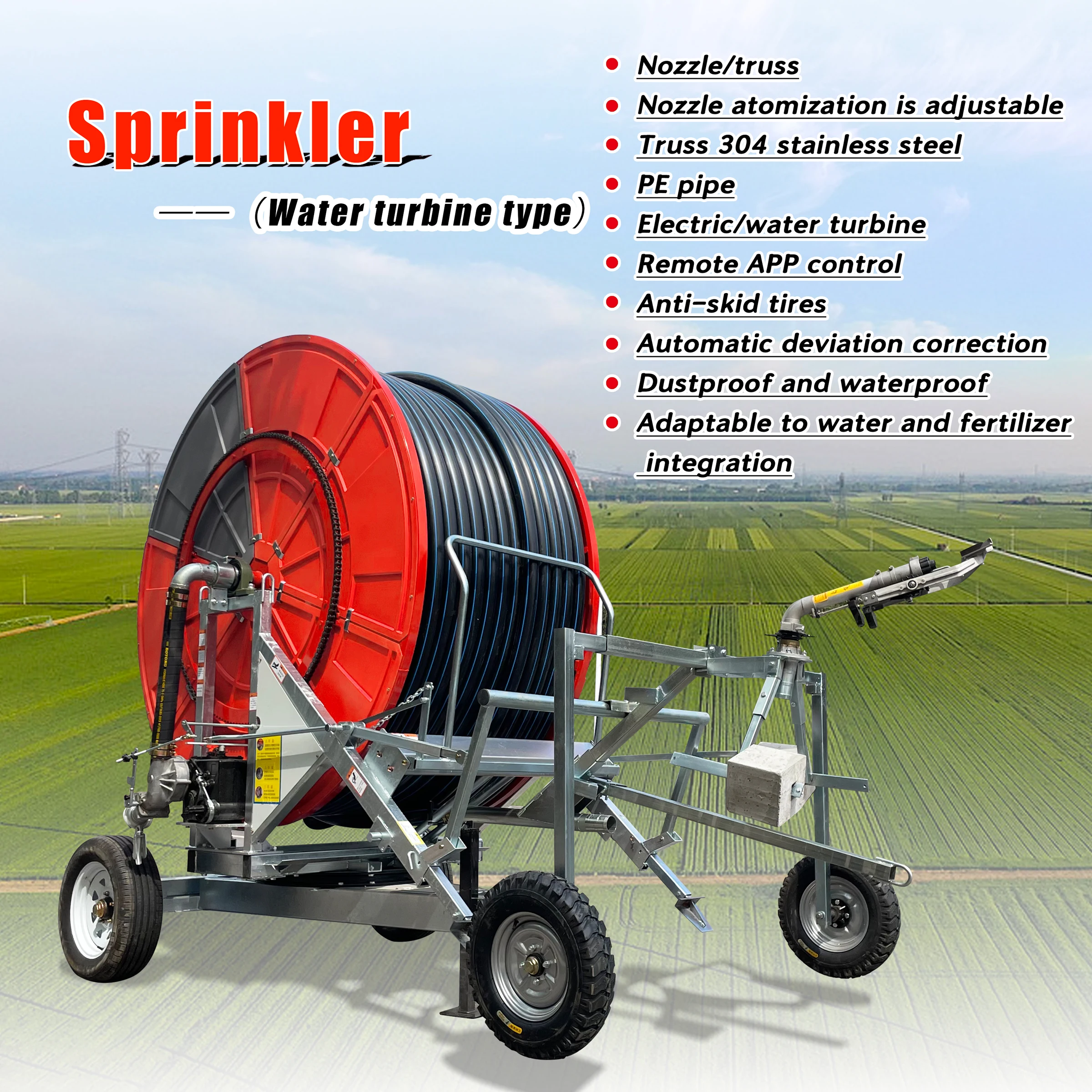New Type Agriculture Sprinkler Traveling Irrigation Machine Reel Irrigation System