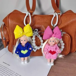 New Series Can Love Eggplant Headgear Doll Pendant Fashionable Tennis Bear Keychain Girls Bag Pendant Cool Girl Accessories
