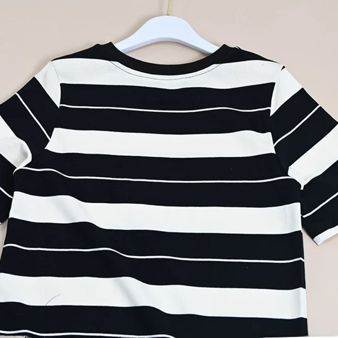 T-shirt mi-long en coton, nouvelle Version Stand, ort Sve, rayé Dr Commute, taille ample, jupe trapèze, été