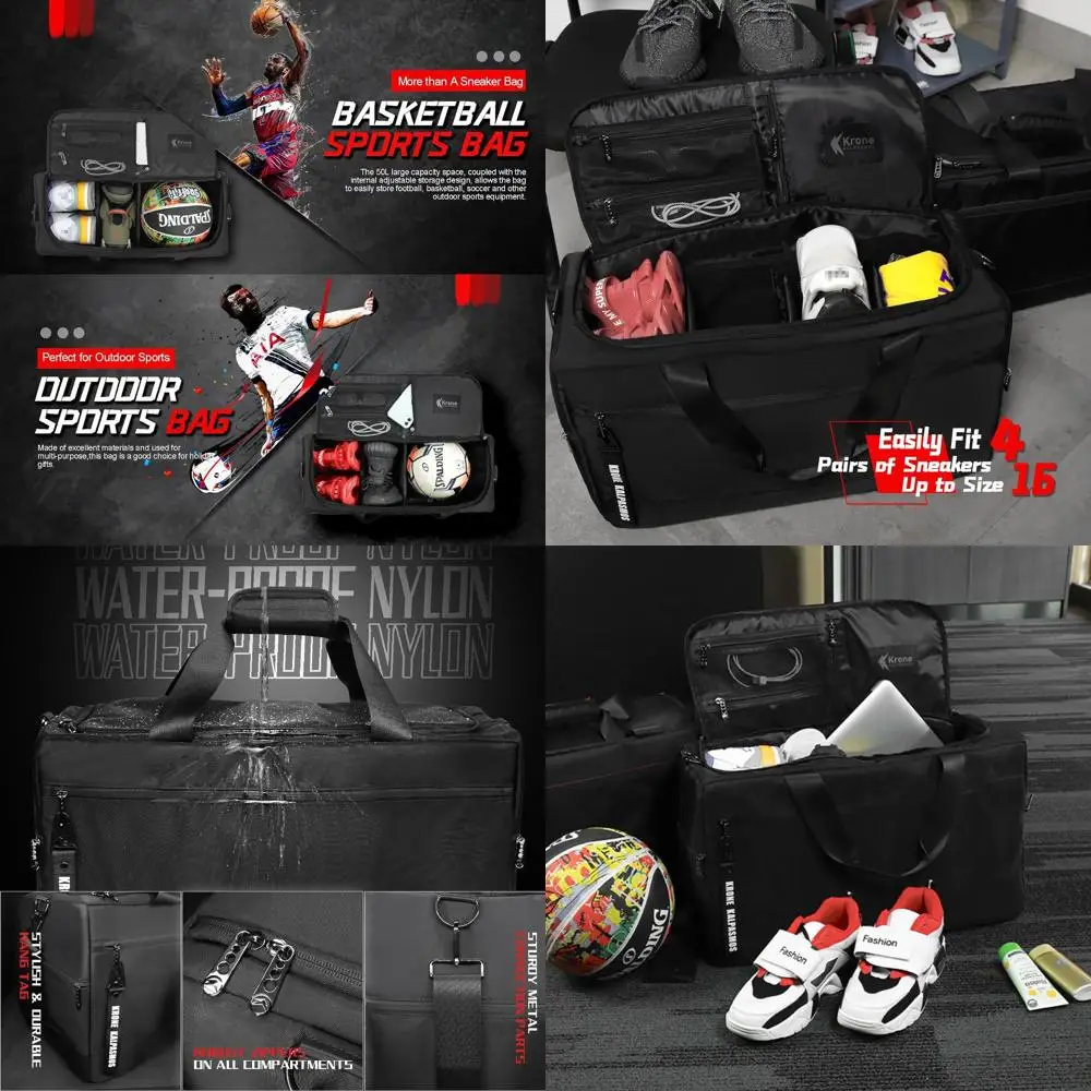 

Multi-functional Travel and Gym Bag with Adjustable Dividers and Shoulder Strap, Made of Nylon