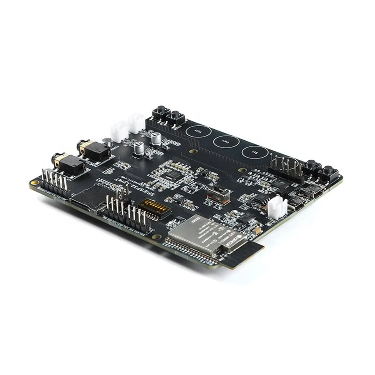 

Платформа ESP32 для Wi-Fi аудио-облачных решений: отладочная плата с сенсорным и физическими кнопками, поддерживает облачные платформы