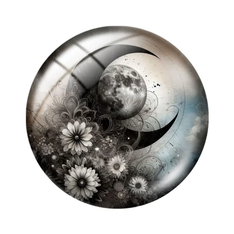 Ethereal Moon Clip  12mm/18mm/20mm/25mm glass cabochon  bracelet pendant rings for jewelry demo earrings back Making findings - view 5