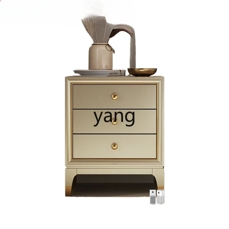XYY light luxury bedside table solid wood bedroom luxury wooden locker bedside table